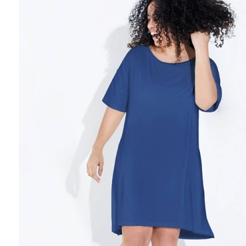 NEW LUXURY RECLINER NIGHT TEE Sleep Dress Size 3X Navy blue  Dreamtech
